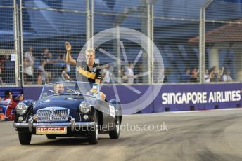 World © Octane Photographic Ltd. Formula 1 – Singapore GP - Drivers Parade. Renault Sport F1 Team RS18 – Nico Hulkenberg. Marina Bay Street Circuit, Singapore. Sunday 16th September 2018.