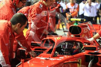 World © Octane Photographic Ltd. Formula 1 – Singapore GP - Grid. Scuderia Ferrari SF71-H – Kimi Raikkonen. Marina Bay Street Circuit, Singapore. Sunday 16th September 2018.