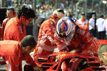 World © Octane Photographic Ltd. Formula 1 – Singapore GP - Grid. Scuderia Ferrari SF71-H – Kimi Raikkonen. Marina Bay Street Circuit, Singapore. Sunday 16th September 2018.