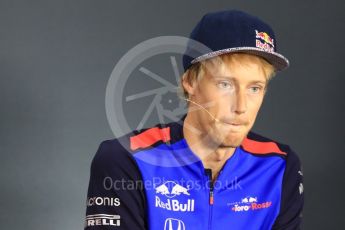 World © Octane Photographic Ltd. Formula 1 – Italian GP - FIA Drivers’ Press Conference. Scuderia Toro Rosso – Brendon Hartley. Marina Bay Street Circuit, Singapore. Thursday 13th September 2018.