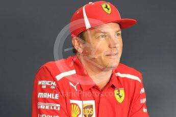 World © Octane Photographic Ltd. Formula 1 – Italian GP - FIA Drivers’ Press Conference. Scuderia Ferrari - Kimi Raikkonen. Marina Bay Street Circuit, Singapore. Thursday 13th September 2018.