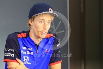 World © Octane Photographic Ltd. Formula 1 – Italian GP - FIA Drivers’ Press Conference. Scuderia Toro Rosso – Brendon Hartley. Marina Bay Street Circuit, Singapore. Thursday 13th September 2018.