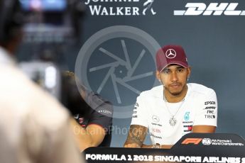 World © Octane Photographic Ltd. Formula 1 – Italian GP - FIA Drivers’ Press Conference. Mercedes AMG Petronas Motorsport - Lewis Hamilton. Marina Bay Street Circuit, Singapore. Thursday 13th September 2018.