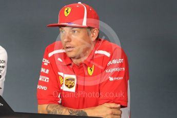 World © Octane Photographic Ltd. Formula 1 – Italian GP - FIA Drivers’ Press Conference. Scuderia Ferrari - Kimi Raikkonen. Marina Bay Street Circuit, Singapore. Thursday 13th September 2018.