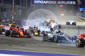 World © Octane Photographic Ltd. Formula 1 – Singapore GP - Race. Mercedes AMG Petronas Motorsport AMG F1 W09 EQ Power+ - Valtteri Bottas. Marina Bay Street Circuit, Singapore. Sunday 16th September 2018.