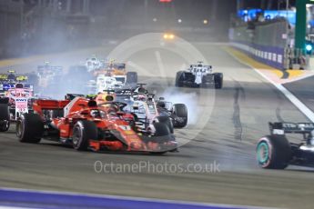 World © Octane Photographic Ltd. Formula 1 – Singapore GP - Race. Haas F1 Team VF-18 – Romain Grosjean. Marina Bay Street Circuit, Singapore. Sunday 16th September 2018.