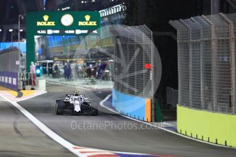 World © Octane Photographic Ltd. Formula 1 – Singapore GP - Race. Williams Martini Racing FW41 – Sergey Sirotkin. Marina Bay Street Circuit, Singapore. Sunday 16th September 2018.