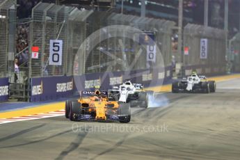 World © Octane Photographic Ltd. Formula 1 – Singapore GP - Race. McLaren MCL33 – Stoffel Vandoorne. Marina Bay Street Circuit, Singapore. Sunday 16th September 2018.