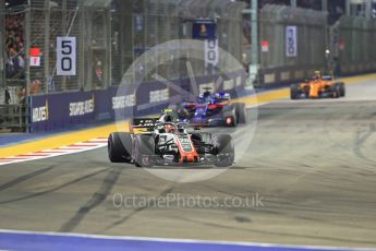 World © Octane Photographic Ltd. Formula 1 – Singapore GP - Race. Haas F1 Team VF-18 – Kevin Magnussen. Marina Bay Street Circuit, Singapore. Sunday 16th September 2018.