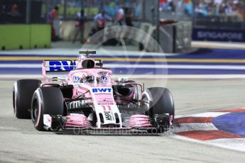 World © Octane Photographic Ltd. Formula 1 – Singapore GP - Race. Racing Point Force India VJM11 - Sergio Perez. Marina Bay Street Circuit, Singapore. Sunday 16th September 2018.