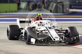 World © Octane Photographic Ltd. Formula 1 – Singapore GP - Race. Alfa Romeo Sauber F1 Team C37 – Charles Leclerc. Marina Bay Street Circuit, Singapore. Sunday 16th September 2018.