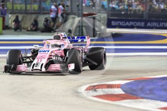 World © Octane Photographic Ltd. Formula 1 – Singapore GP - Race. Racing Point Force India VJM11 - Sergio Perez. Marina Bay Street Circuit, Singapore. Sunday 16th September 2018.