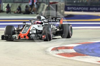 World © Octane Photographic Ltd. Formula 1 – Singapore GP - Race. Haas F1 Team VF-18 – Romain Grosjean. Marina Bay Street Circuit, Singapore. Sunday 16th September 2018.
