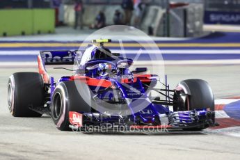 World © Octane Photographic Ltd. Formula 1 – Singapore GP - Race. Scuderia Toro Rosso STR13 – Pierre Gasly. Marina Bay Street Circuit, Singapore. Sunday 16th September 2018.