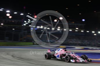 World © Octane Photographic Ltd. Formula 1 – Singapore GP - Race. Racing Point Force India VJM11 - Sergio Perez. Marina Bay Street Circuit, Singapore. Sunday 16th September 2018.