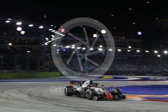 World © Octane Photographic Ltd. Formula 1 – Singapore GP - Race. Haas F1 Team VF-18 – Romain Grosjean. Marina Bay Street Circuit, Singapore. Sunday 16th September 2018.