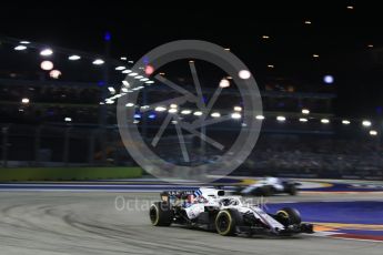 World © Octane Photographic Ltd. Formula 1 – Singapore GP - Race. Williams Martini Racing FW41 – Lance Stroll. Marina Bay Street Circuit, Singapore. Sunday 16th September 2018.