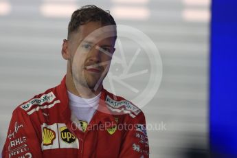 World © Octane Photographic Ltd. Formula 1 – Singapore GP - Race Podium. Scuderia Ferrari SF71-H – Sebastian Vettel. Marina Bay Street Circuit, Singapore. Sunday 16th September 2018.