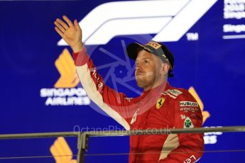 World © Octane Photographic Ltd. Formula 1 – Singapore GP - Race Podium. Scuderia Ferrari SF71-H – Sebastian Vettel. Marina Bay Street Circuit, Singapore. Sunday 16th September 2018.
