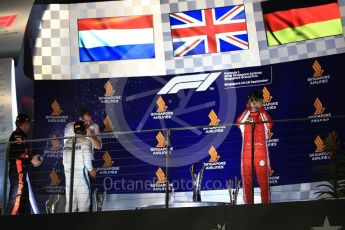 World © Octane Photographic Ltd. Formula 1 – Singapore GP - Race Podium. Scuderia Ferrari SF71-H – Sebastian Vettel. Marina Bay Street Circuit, Singapore. Sunday 16th September 2018.
