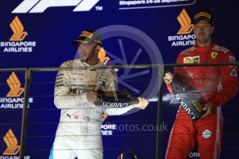 World © Octane Photographic Ltd. Formula 1 – Singapore GP – Race Podium. Mercedes AMG Petronas Motorsport AMG F1 W09 EQ Power+ - Lewis Hamilton. Marina Bay Street Circuit, Singapore. Sunday 16th September 2018.