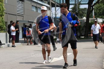 World © Octane Photographic Ltd. Formula 1 – Singapore GP - Paddock. Scuderia Toro Rosso – Pierre Gasly. Marina Bay Street Circuit, Singapore. Friday 14th September 2018.