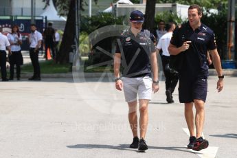 World © Octane Photographic Ltd. Formula 1 – Singapore GP - Paddock. Aston Martin Red Bull Racing TAG Heuer – Max Verstappen. Marina Bay Street Circuit, Singapore. Friday 14th September 2018.