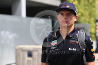 World © Octane Photographic Ltd. Formula 1 – Singapore GP - Paddock. Aston Martin Red Bull Racing TAG Heuer – Max Verstappen. Marina Bay Street Circuit, Singapore. Friday 14th September 2018.