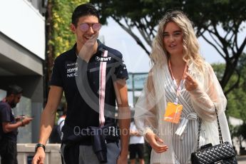 World © Octane Photographic Ltd. Formula 1 – Singapore GP - Paddock. Racing Point Force India - Esteban Ocon. Marina Bay Street Circuit, Singapore. Friday 14th September 2018.