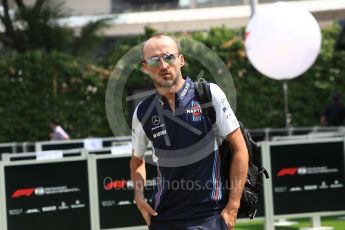 World © Octane Photographic Ltd. Formula 1 – Singapore GP - Paddock. Williams Martini Racing – Robert Kubica. Marina Bay Street Circuit, Singapore. Friday 14th September 2018.