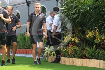 World © Octane Photographic Ltd. Formula 1 – Singapore GP - Paddock. Haas F1 Team – Kevin Magnussen. Marina Bay Street Circuit, Singapore. Friday 14th September 2018.