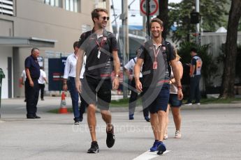 World © Octane Photographic Ltd. Formula 1 – Singapore GP - Paddock. Haas F1 Team – Romain Grosjean. Marina Bay Street Circuit, Singapore. Friday 14th September 2018.