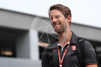 World © Octane Photographic Ltd. Formula 1 – Singapore GP - Paddock. Haas F1 Team – Romain Grosjean. Marina Bay Street Circuit, Singapore. Friday 14th September 2018.