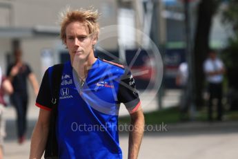 World © Octane Photographic Ltd. Formula 1 – Singapore GP - Paddock. Scuderia Toro Rosso – Brendon Hartley. Marina Bay Street Circuit, Singapore. Friday 14th September 2018.