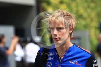 World © Octane Photographic Ltd. Formula 1 – Singapore GP - Paddock. Scuderia Toro Rosso – Brendon Hartley. Marina Bay Street Circuit, Singapore. Friday 14th September 2018.