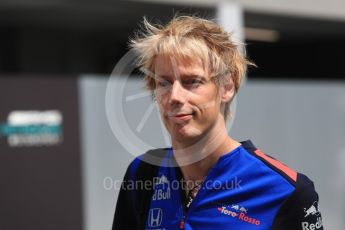 World © Octane Photographic Ltd. Formula 1 – Singapore GP - Paddock. Scuderia Toro Rosso – Brendon Hartley. Marina Bay Street Circuit, Singapore. Friday 14th September 2018.