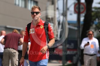 World © Octane Photographic Ltd. Formula 1 – Singapore GP - Paddock. Scuderia Ferrari – Sebastian Vettel. Marina Bay Street Circuit, Singapore. Friday 14th September 2018.