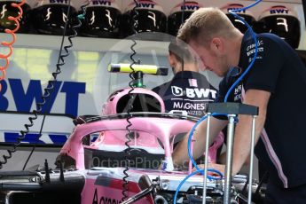 World © Octane Photographic Ltd. Formula 1 – Singapore GP - Thursday Pit Lane. Racing Point Force India VJM11. Marina Bay Street Circuit, Singapore. Thursday 13th September 2018.