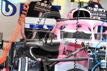 World © Octane Photographic Ltd. Formula 1 – Singapore GP - Thursday Pit Lane. Racing Point Force India VJM11. Marina Bay Street Circuit, Singapore. Thursday 13th September 2018.