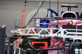 World © Octane Photographic Ltd. Formula 1 – Singapore GP - Thursday Pit Lane. Racing Point Force India VJM11. Marina Bay Street Circuit, Singapore. Thursday 13th September 2018.