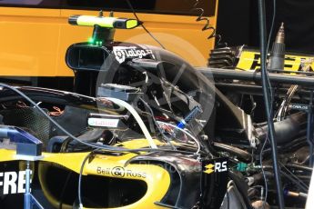 World © Octane Photographic Ltd. Formula 1 – Singapore GP - Thursday Pit Lane. Renault Sport F1 Team RS18. Marina Bay Street Circuit, Singapore. Thursday 13th September 2018.