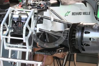 World © Octane Photographic Ltd. Formula 1 – Singapore GP - Thursday Pit Lane. Haas F1 Team VF-18. Marina Bay Street Circuit, Singapore. Thursday 13th September 2018.