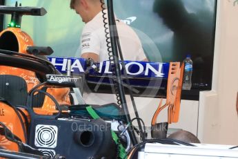 World © Octane Photographic Ltd. Formula 1 – Singapore GP - Thursday Pit Lane. McLaren MCL33. Marina Bay Street Circuit, Singapore. Thursday 13th September 2018.