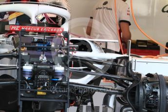 World © Octane Photographic Ltd. Formula 1 – Singapore GP - Thursday Pit Lane. Alfa Romeo Sauber F1 Team C37. Marina Bay Street Circuit, Singapore. Thursday 13th September 2018.