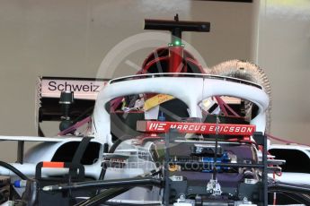 World © Octane Photographic Ltd. Formula 1 – Singapore GP - Thursday Pit Lane. Alfa Romeo Sauber F1 Team C37. Marina Bay Street Circuit, Singapore. Thursday 13th September 2018.