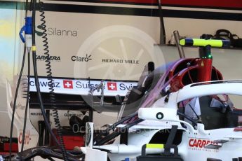 World © Octane Photographic Ltd. Formula 1 – Singapore GP - Thursday Pit Lane. Alfa Romeo Sauber F1 Team C37. Marina Bay Street Circuit, Singapore. Thursday 13th September 2018.