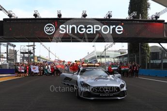 World © Octane Photographic Ltd. Formula 1 – Singapore GP - Thursday Pit Lane. Formula 1 in Schools group photo. Marina Bay Street Circuit, Singapore. Thursday 13th September 2018.