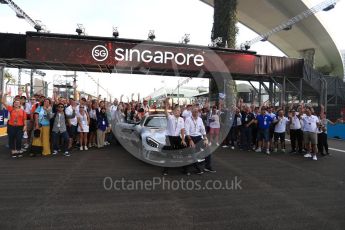 World © Octane Photographic Ltd. Formula 1 – Singapore GP - Thursday Pit Lane. Formula 1 in Schools group photo (Parents). Marina Bay Street Circuit, Singapore. Thursday 13th September 2018.