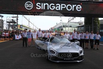 World © Octane Photographic Ltd. Formula 1 – Singapore GP - Thursday Pit Lane. Formula 1 in Schools group photo (Staff). Marina Bay Street Circuit, Singapore. Thursday 13th September 2018.