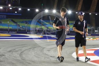 World © Octane Photographic Ltd. Formula 1 – Singapore GP - Track Walk. Racing Point Force India VJM11 - Sergio Perez. Marina Bay Street Circuit, Singapore. Thursday 13th September 2018.